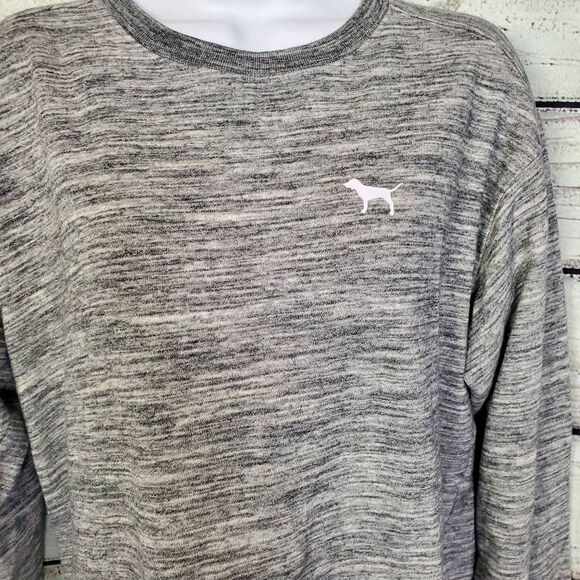 Victoria’s Secret PINK Women’s Gray Marled Crewneck Pullover Sweater S - Picture 2 of 5